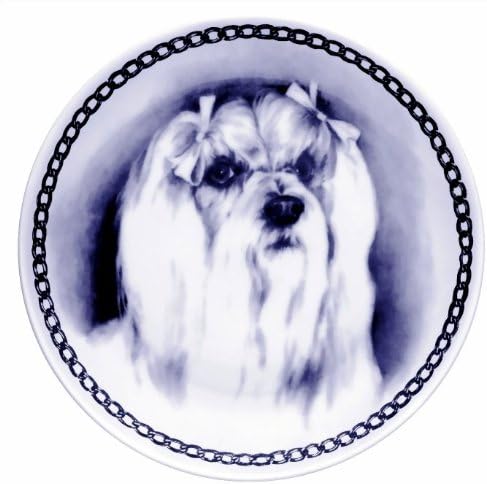 Maltese Lekven Design Dog Plate 19.5 cm /7.61 inches Made in Denmark NEW with certificate of origin PLATE #7515