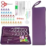 Yosoo New 104 pcs Stainless Steel Straight Circular Knitting Needles Crochet Hook Weave Tools Accessories Set