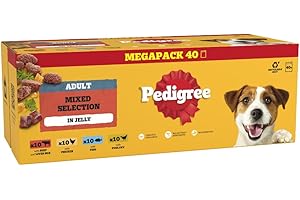 PEDIGREE Adult Dog Food Pouches Mixed Selection in Jelly 40 x 100 g Mega Pack