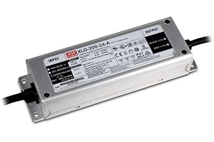 KING LED KingLed - Alimentatore 24V Impermeabile IP67 200W 8.3A Modello MeanWell XLG-200-24 Trasformatore 24V da Esterno Driver per Led da 230V a DC 24V