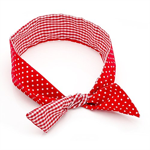 GINGHAM POLKA DOT PRINT WIRE HEAD SCARF