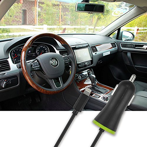 Original iProtect® KFZ-Ladekabel schwarz Spiralkabel Ladegerät mit USB-Anschluss Adapter für iPhone 5 5s 5c, iPhone 6, iPhone 6s, iPhone 6 Plus, iPhone 7, iPhone 7 Plus, iPad mini, iPad mini 2, iPad 4, iPad Air 1+2, iPod Touch 5, iPod 7 - 4