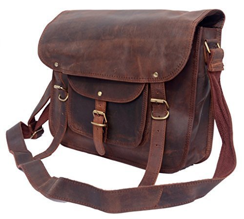 feathertouch Unisex Leder Tasche Everyday, Laptop Macbook-Tasche Leder Messenger Bag 33 cm Zoll braun
