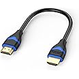ApoJodly 4K Short HDMI Cable 6 inch, HDMI Cord 0.5FT High Speed HDMI to HDMI Cable 2.0(4K@60Hz, 2K@144Hz, 1080P@120Hz, 18Gbps, HDR, 3D, HDCP 2.2, ARC) for HDTV, Switch, PS4/PS5, Xbox, Blu-ray, Monitor