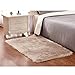 Price comparison product image Faux lambskin sheepskin rug 80 x 150 cm, fluffy soft Imitation wool, longhair faux sheepskin, bedroom rug, sofa rug, brown, 80 x 150 cm