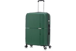 Preston Morgan Suitcase Large on 4 Dual Spinner Wheels Super Lightweight PP Hard Shell Hold Check in with Built-in TSA Lock | Green