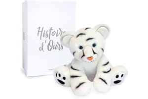 Histoire d'Ours - Peluche Tigre Bianco - 25 cm - Bianco - Idea Regalo - Bambino Tigre Bianca - Terra Selvaggia - HO3054