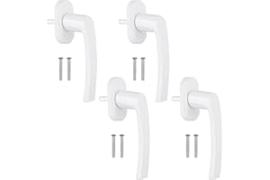 AUTOUTLET 4 szt. Białe aluminiowe uchwyty do drzwi balkonowych Windows z 8 śrubami nadaje się do wszystkich powszechnie stosowanych okien i drzwi balkonowych