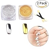 2 Farben Nagel Glitzerpuder Nail Glitter Powder Shinning...