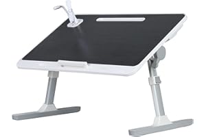 Luojuny Plateau de Lit pour Ordinateur Portable - Angle et Hauteur Réglables, Table Pliable pour Manger et Travailler sur Canapé