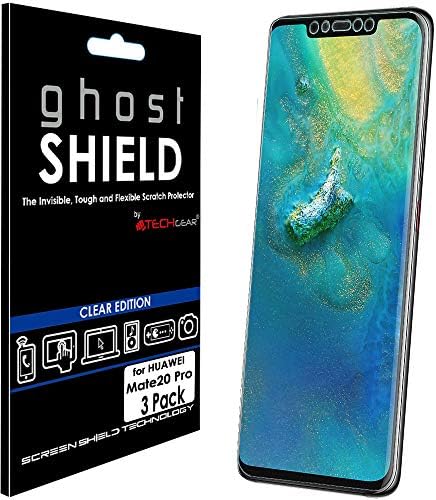 TECHGEAR [3 Pack] Screen Protectors fit Huawei Mate 20 Pro [ghostSHIELD Edition] Genuine Reinforced Flexible TPU Screen Protector Guard Covers with Full Screen Coverage inc Curved Screen