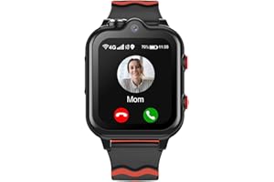 Carneedi 4G Smartwatch Kind mit GPS, Telefonfunktion, WiFi, Videoanruf, Kamera, SOS, Schulmodus, Kinder Smartwatch für 5–16 Jahre, ANDROID 8.1-NOIR
