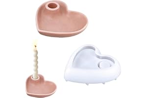 Feliciay Herz Kerzenhalter Silikonform Tablett, 3D Kerzenhalter Silikonform Teelichthalter, Silikon Harz Resin Taper Kerzenständer für Kreative Kerzenhalter Dekoration(Kleiner Seitenkreis)