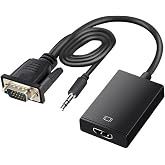 VGA to HDMI &Ccedil;evirici Adapt&ouml;r 3.5 Mm Ses Girişli (HDMI &Ccedil;ıkışı Vga ya d&ouml;n&uuml;şt&uuml;rmez)