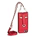 Produktbild Vaultskin Victoria Crossbody iPhone Handyhülle und Portemonnaie mit Schulterriemen (iPhone 6/7 / 8, Winsor Red - Trageriemen aus Leder & Kette)