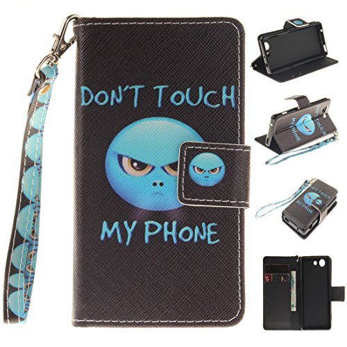 Nancen Sony Xperia Z3 Compact / Z3 mini (4,6 Zoll) Handytasche / Handyhülle. Flip Etui Wallet Case in Bookstyle - Premium PU Lederhülle Hülle Cover Mit Lanyard / Strap, Standfunktion, Kreditkarte und Brieftasche
