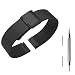 Produktbild Uhrenarmband 14mm Edelstahl Pinhen 14mm Schnellspanner Armband Mesh Metall Edelstahl Uhrenarmband Ersatzband Metallband Armband für Asus ZenWatch 3/ Pebble Time Round (Black)