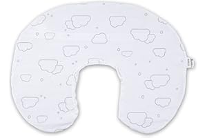 BUBBLIN - COCCOLA IL TUO BIMBO Federa Cuscino allattamento 100% cotone con cerniera a Scomparsa (Federa Cuscino allattamento, Stella) (Federa Cuscino allattamento, Nuvola)