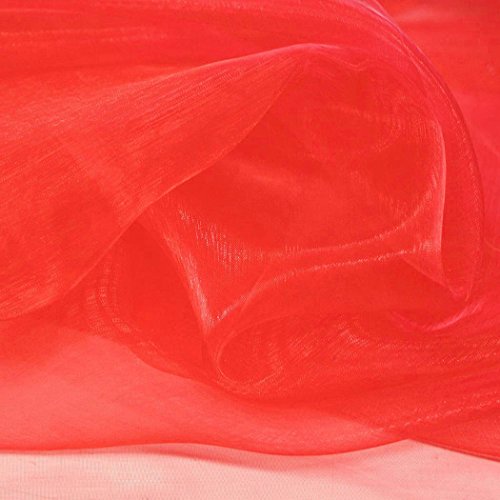 ORGANZA Stoff Meterware in Rot – hauch zart und durchsichtig - 2