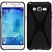 Produktbild PhoneNatic Case für Samsung Galaxy J5 (2015 - J500) Hülle Silikon schwarz X-Style Cover Galaxy J5 (2015 - J500) Tasche + 2 Schutzfolien