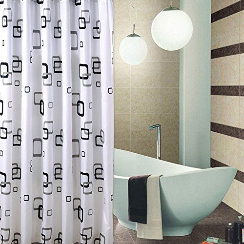 Musuntas Hohe Qualität 100% Polyester Wasserdicht Bad Duschvorhang - extralange 200 * 240cm mit Ring Haken