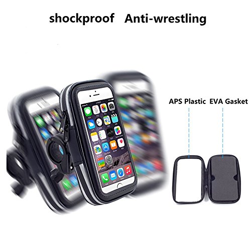 VSOAIR Giratorio de 360 Grados de la Bicicleta de la Motocicleta Impermeable o Barra de la Manija de la Bolsa Funda Soporte para iPhone 6  6 Iphone Plus 5 5 Pulgadas