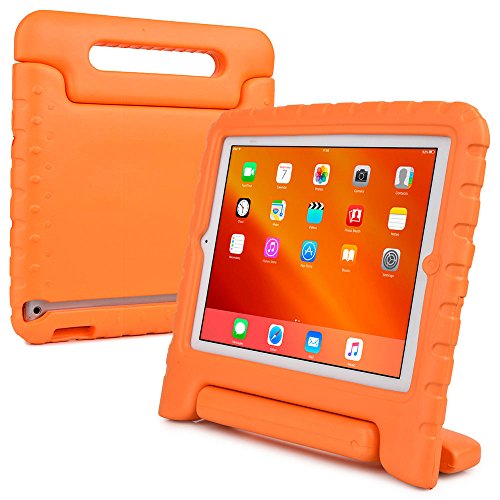 iPad 4 3 2 hülle fur kinder, COOPER DYNAMO Beanspruchbare, strapazeirfähige, robuste, gepolsterte Hartschalenhülle mit integriertem Griff, Standfunktion & durchsichtigem Displaysschutz (Orange)