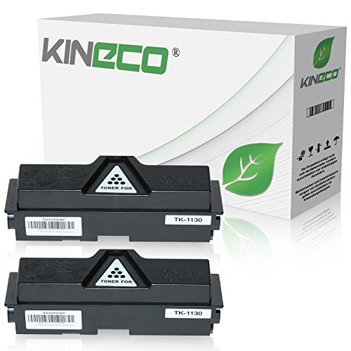 2 Toner kompatibel alternativ zu Kyocera TK1130 ECOSYS M-2030 DN PN 2530 DN FS-1030 1130 MFP DP - 1T02MJ0NL0 - Schwarz je 3.000 Seiten
