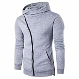 Sannysis sudaderas hombre con capucha, sudaderas hombre largas (XL, Gris)