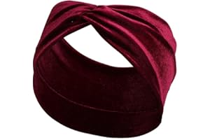 WOETWOAT Haarband Damen, Stirnbänder Damen Frauen Haarreifen Breite Boho Blumendruck Leopard Knot, Breite Stirnbänder für Frauen, geknotete, rutschfeste, modische Haarbänder (4#Wine Red)