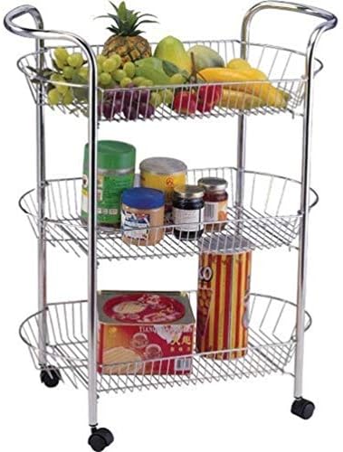 Generic hen Trolle olley Oval Stor Storage Rack Rack Tier Chrome Veg ey Oval Storag Vegetable Kitchen hrome Veg Trolley Oval e Veg Vegetab