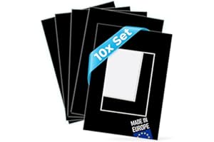 PHOTOLINI 10 x Passe-partout Nero da 30x40 cm (20x30 cm)