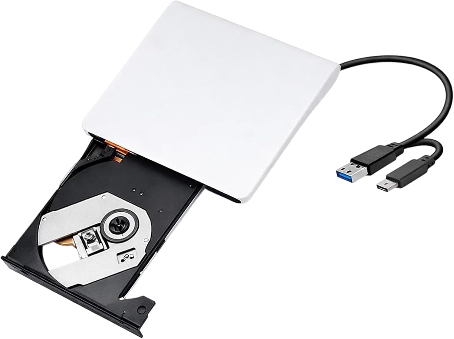 Mlifleue External DVD Drive for Laptop, Portable USB 3.0 Type-C CD Burner, High Speed CD Reader Rw Writer DVD Reader for Laptop, Desktop, Pc, Mac, Ios, Windows 11/10 / 8/7 / Xp/Linux/Vista
