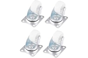 Broco Set de 4 Ruedas Giratorias con Freno Rodillo de goma para el hogar, carro de goma carretilla de caucho de carro, unids Ruedas giratorias universales universales,1"Rodillo blanco de la rueda