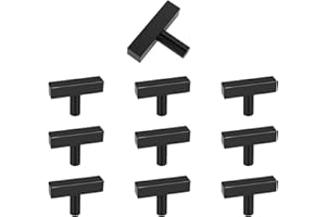 Drenky Pomelli per Mobili, 10 pezzi Nero Maniglie per Mobili da Cucina Moderni in Acciaio Inossidabile Con viti per Armadio, Cassetto