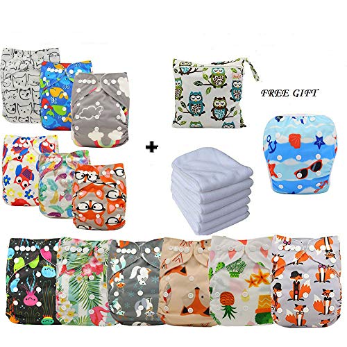 Preisvergleich Produktbild Stoffwindel mit Einlagentasche + Einlagen (3 / 4 / 6)