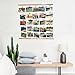 MOVEONSTEP Multi Photo Frames/Picture Frames for Wall Hanging Display - Collage Photo Frames with 5 Lines and 30 Pegs for Home Party Bedroom Wall Decorations-Deep Color