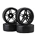 Produktbild BQLZR Glatte Reifen Schwarz F¨¹nfzackige Sternform Perforierte Felgen RC 1: 10 Rennwagen & Drift Car 4er Pack