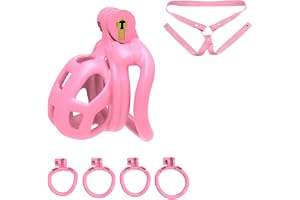 Multifunktionell, andningsbar bur för män, inkluderar 1 elastiskt band och 4 ringar (42 mm/45 mm/48 mm/52 mm)-RDMC4601 (Nub)