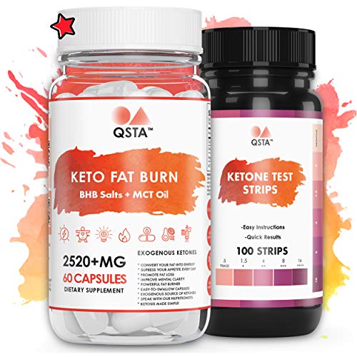 Keto Diet Pills Fat Burner Kit | Weight Loss Slimming Pills That Work Fast | Keto Pure + MCT Oil + Ketosis Test Strips + Keto Cookbook | Purefit Keto Tablets | 2520MG +Doctors