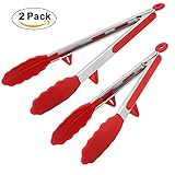Phyles Pinzas de Cocina, Silicona de Cocina Premium Pinzas Antiadherentes 2 Pack