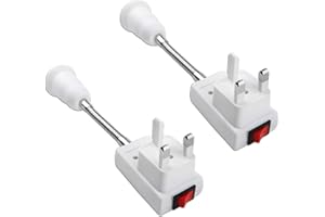 AACC E27 Plug in Lamp Holder, Lamp Base with On/Off Switch, Plug in Wall Lights, Extension E27 Lamp Screw Holder Converter for Home Bedroom, Pack of 2