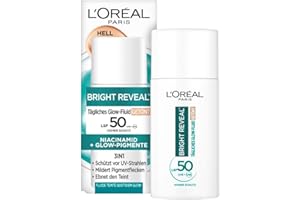 ‎L'OREAL PARIS L'Oréal Tägliches Getöntes UV Glow-Fluid LSF 50, Niacinamid + Glow-Pigmente, Farbe: Hell, Bright Reveal, 1 x 50 ml