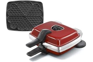 LAGRANGE Gaufrier Super2, 1000W, 1 jeu de plaques inclus (Gaufre Coeur), Fabriqué en France, Réversible sur son socle, Plaques amovibles, Multifonction, Nettoyage sans effort, 039512