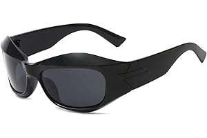 LJCZKA y2k Lunette de Soleil Enveloppantes la Mode Homme Femme - Lunettes de Soleil Ovale Lunettes de Cyclisme Vélo Sport de Protection UV