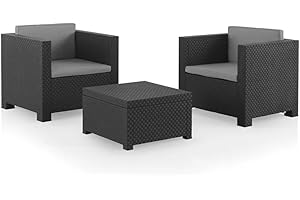 SHAF Conjunto de jardín "diva" tete a tete color grafito