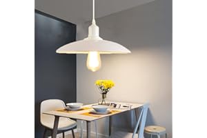 CHAO ZAN Moderno Lampada a Sospensione Lampadario in Metallo Attacco E27 Plafoniera da Soffitto Pendente Lampada per Sala Bar Ristorante Cucina, Bianca