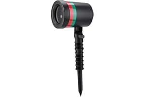 BHDD Luces de proyector de Navidad, Iluminación de paisaje impermeable, Focos de proyector rojos y verdes, Lámpara decorativa de luz de proyección exterior para Navidad, Vacaciones(Enchufe de la UE)
