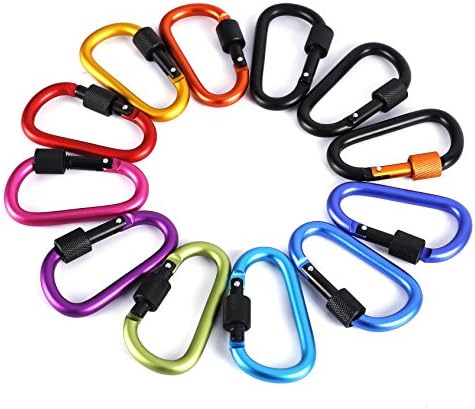 KUNFO 12 S Carabiner Camp Spring Snap Clip Hook Keychain Keyring Climbing Hiking