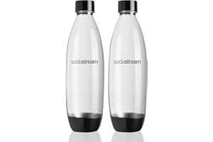 SodaStream Twinpack Fuse Carbonating Bottles, 2 x 1L, Schwarz (Der Artikel ist nicht kompatibel mit Genesis)